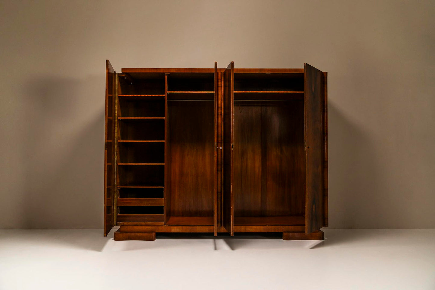 Art Deco Wardrobe In Pallisander Wood By 't Woonhuys, Netherlands 1930s