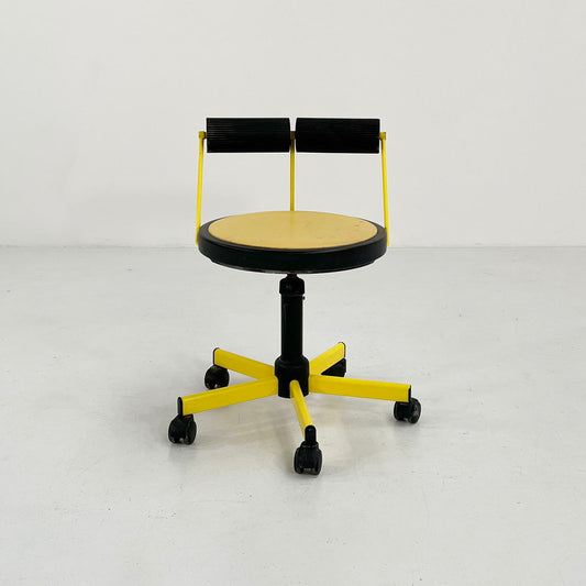 Adjustable Yellow Desk Chair from Bieffeplast, 1980s