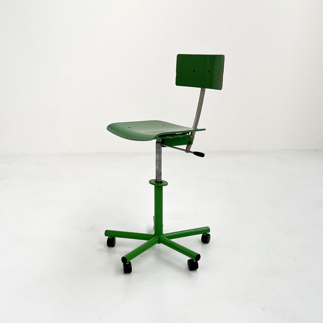 Green Teens Desk chair by Anna Anselmi for Bieffeplast, 1980s