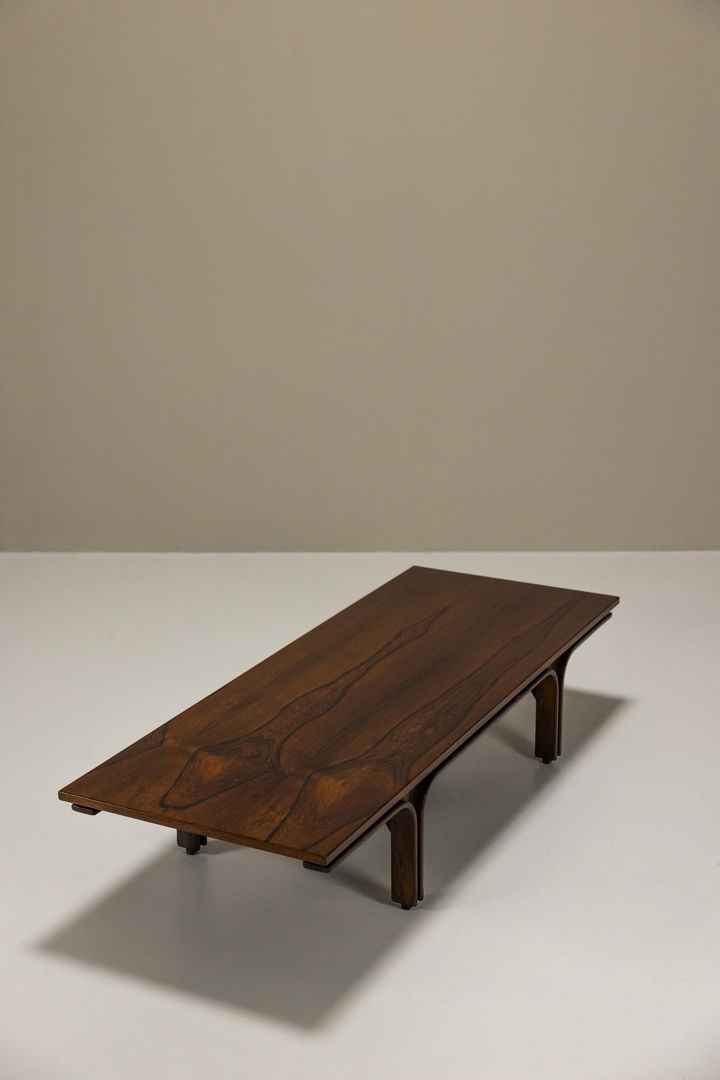 Coffee table in rosewood by Gianfranco Frattini for Bernini, Italy 1960s