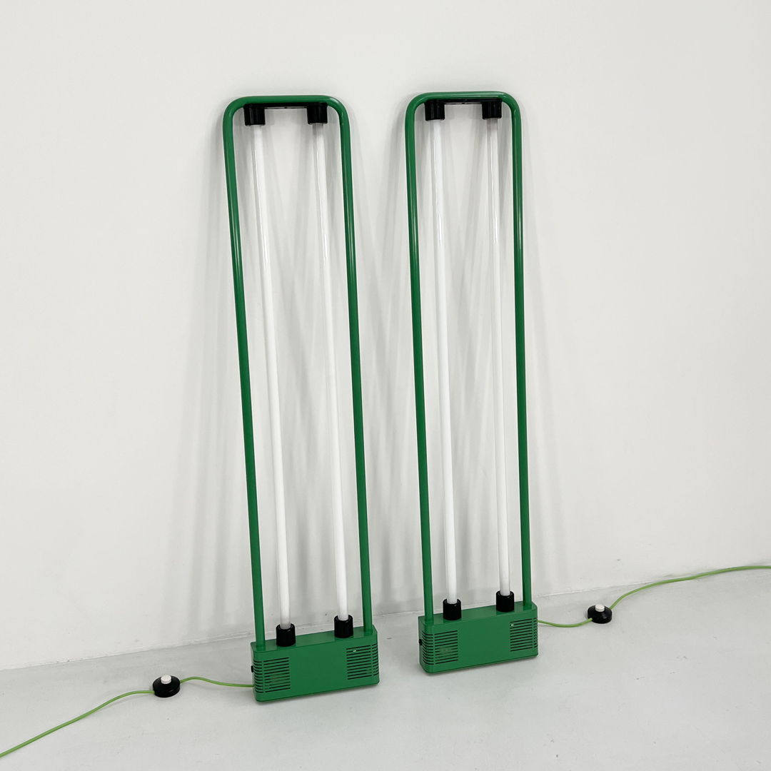 Green Neon Lamp by Gian N. Gigante for Zerbetto, 1980s