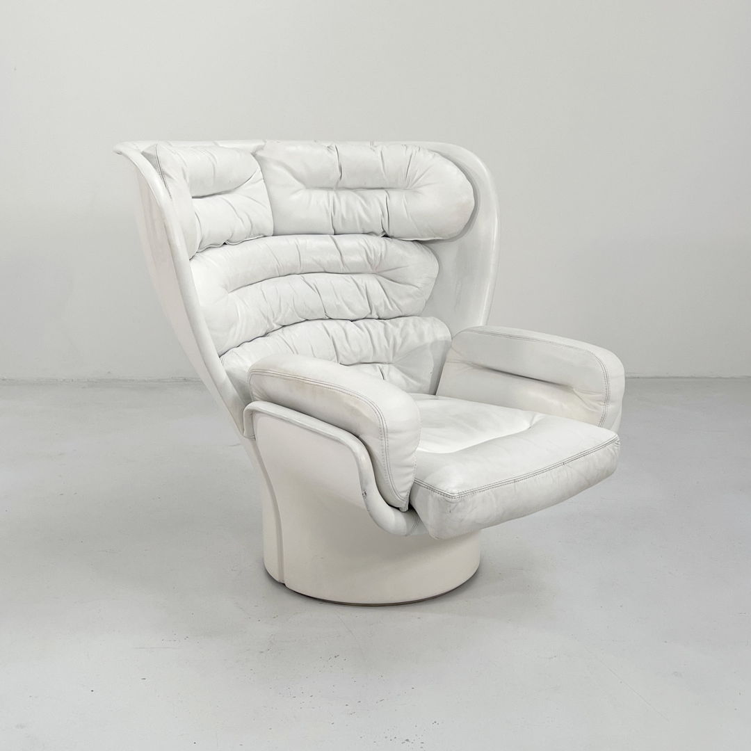 White Elda Lounge Chair by Joe Colombo for Comfort, 1960s