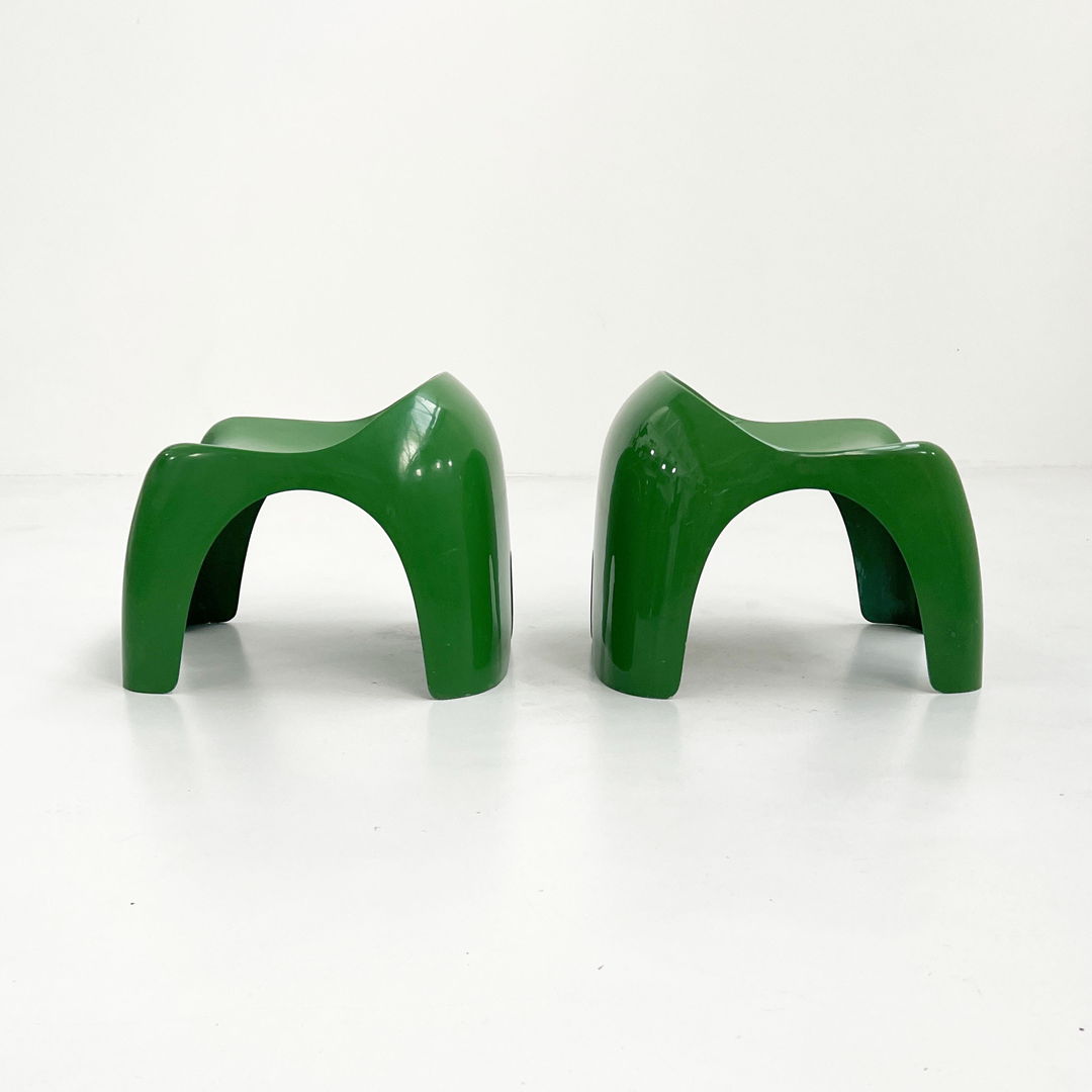 Pair of Green Efebo Stools by Stacy Dukes for Artemide, 1960s