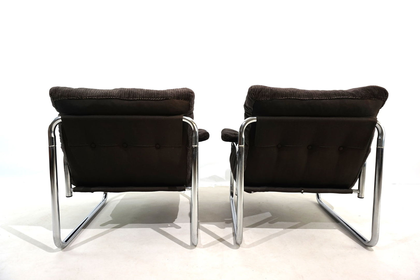 Set of 2 Herlag chrome cantilever lounge chairs by Johan Bertil Häggström