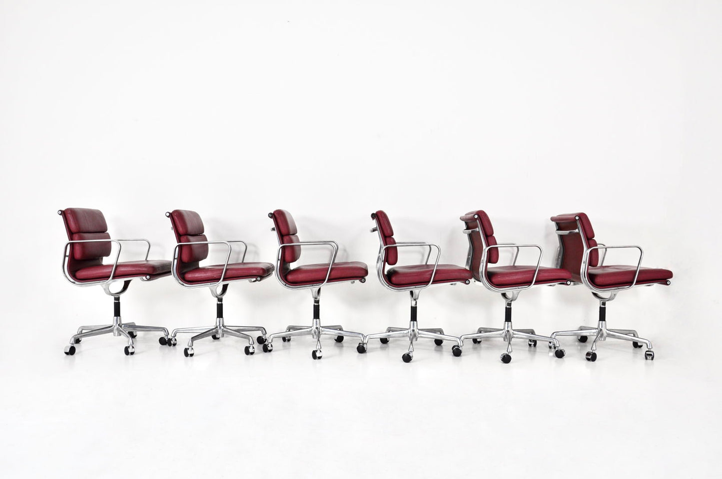 Soft Pad Office Chairs by Charles & Ray Eames for ICF, 1970s, Set of 6