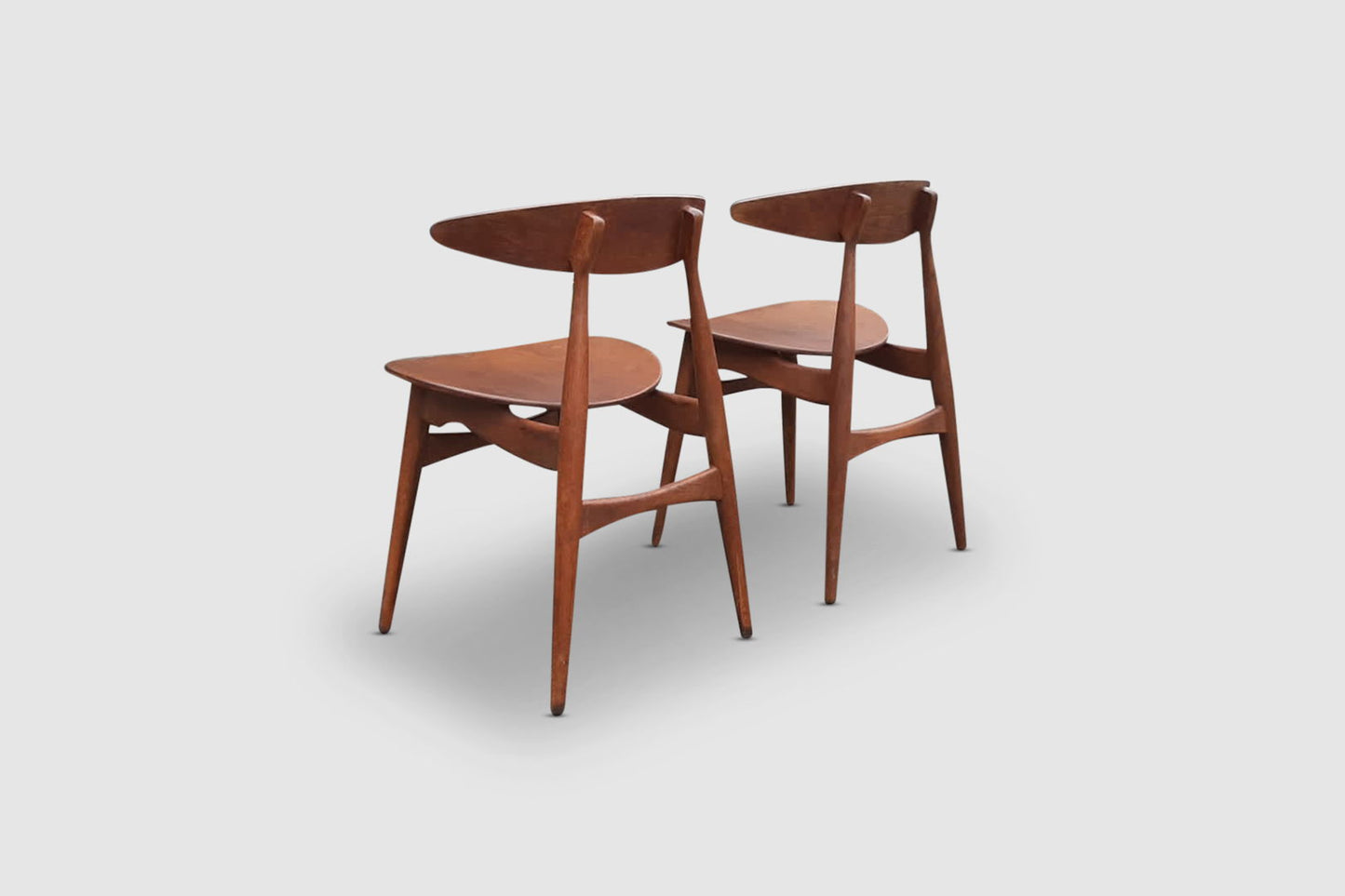 CH33 teak dining chair by Hans Wegner for Carl Hansen & Son 1950s, set of 2