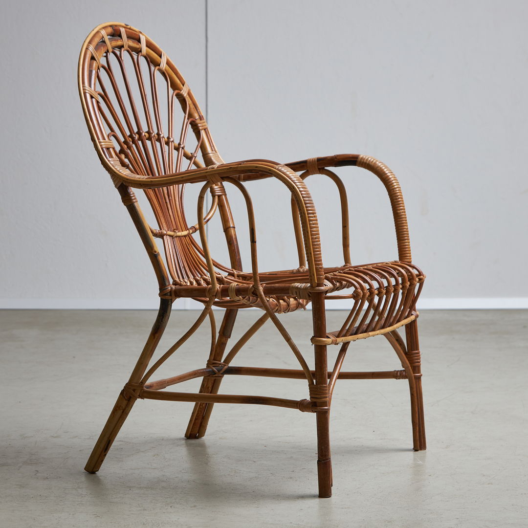 Italian Cane Armchair, Garden Chair