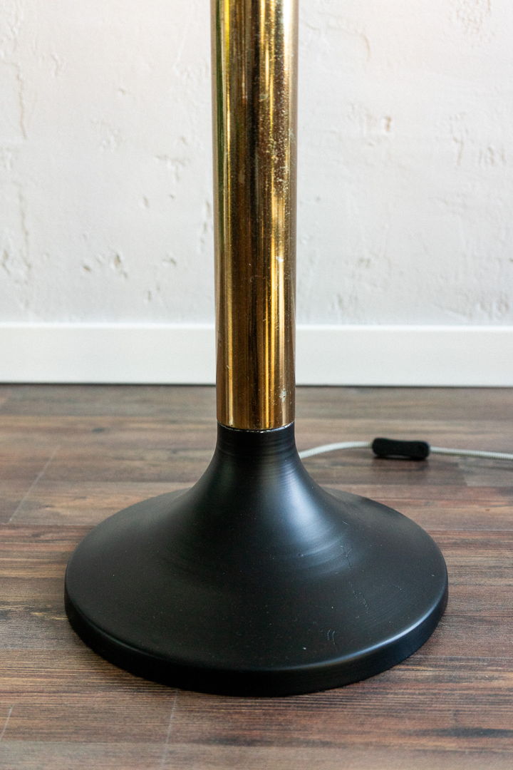 Vintage Glass Metal Floor Lamp, 80s