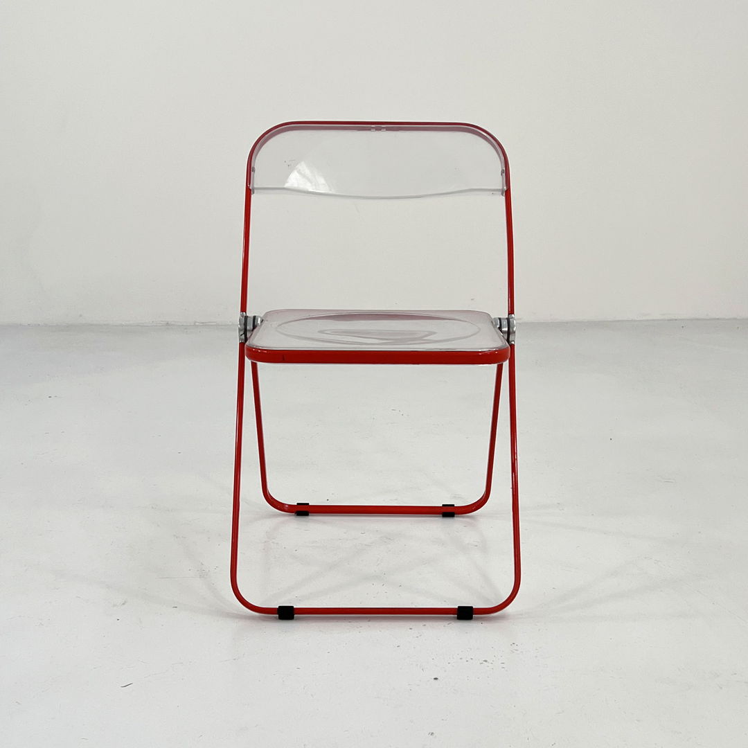 Coral Frame Plia Folding Chair by Giancarlo Piretti for Anonima Castelli, 1960s