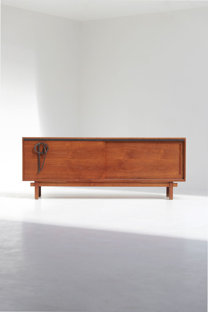 Midcentury wooden sideboard by J. Batenburg and E. Souply for MI Belgium 1960s.