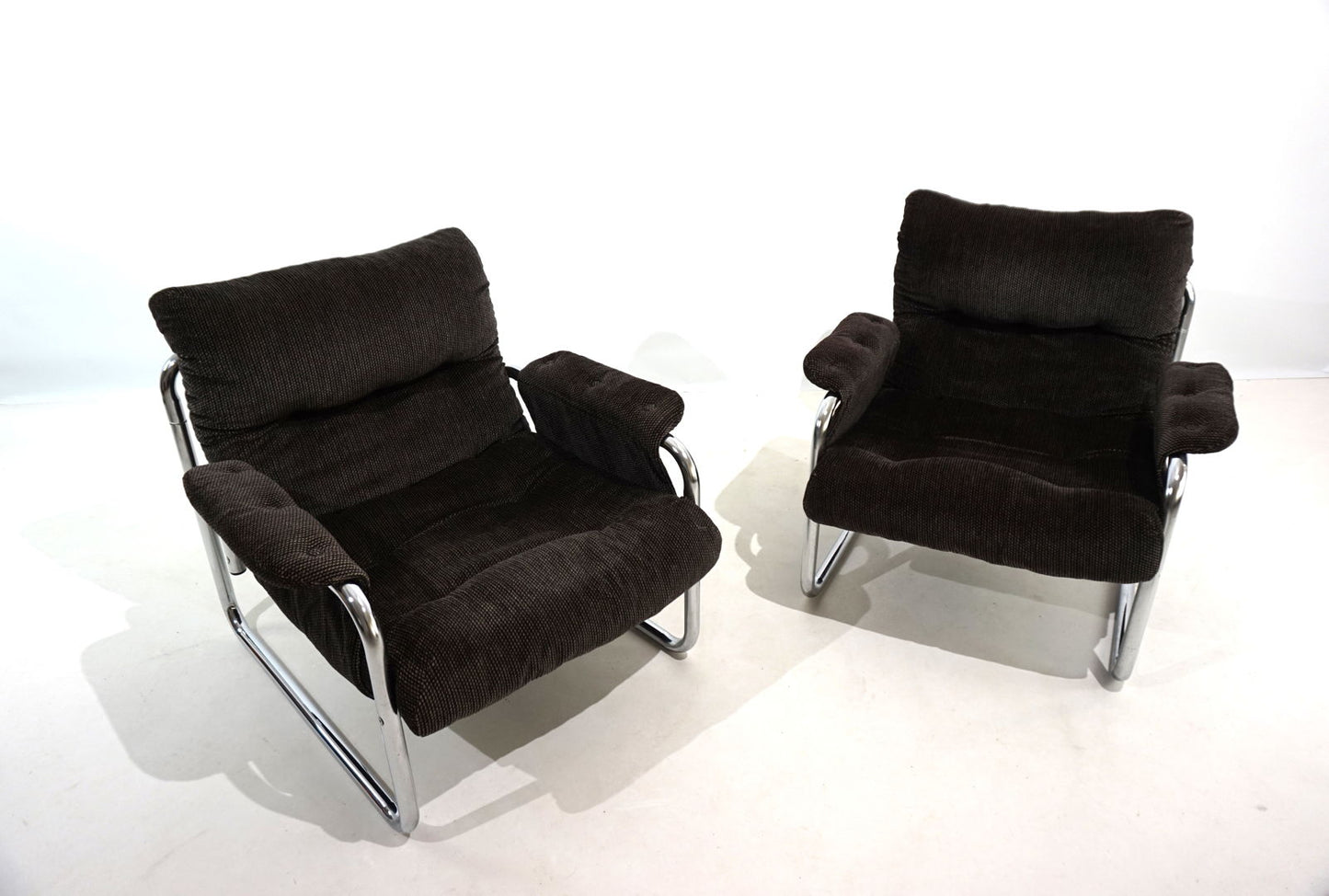 Set of 2 Herlag chrome cantilever lounge chairs by Johan Bertil Häggström