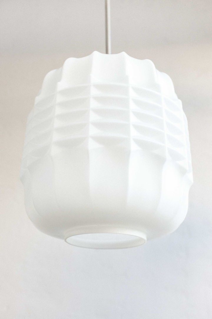 Milk Glass Pendant made by Osvětlovací Sklo Czechoslovakia, 1970s