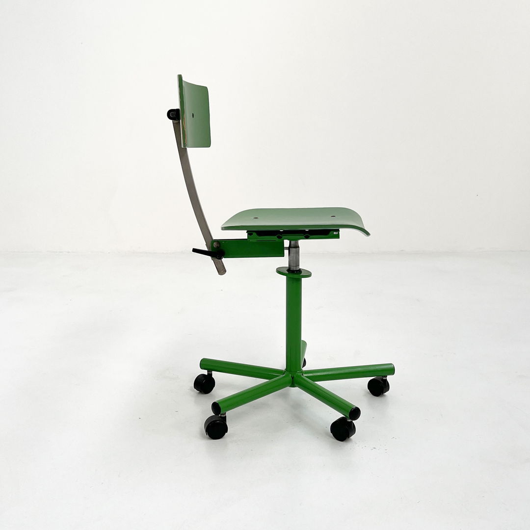 Green Teens Desk chair by Anna Anselmi for Bieffeplast, 1980s