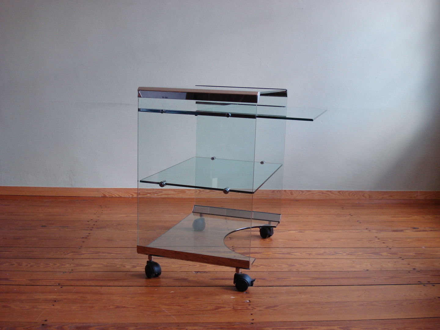 Glass Bar Cart or Serving Table by Gallotti & Radice