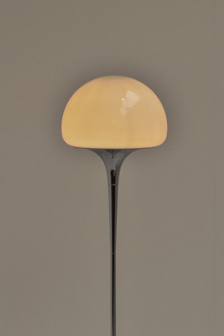 Goffredo Reggiani Floor Lamp in Chrome and Opaline Glass, Italy 1970s