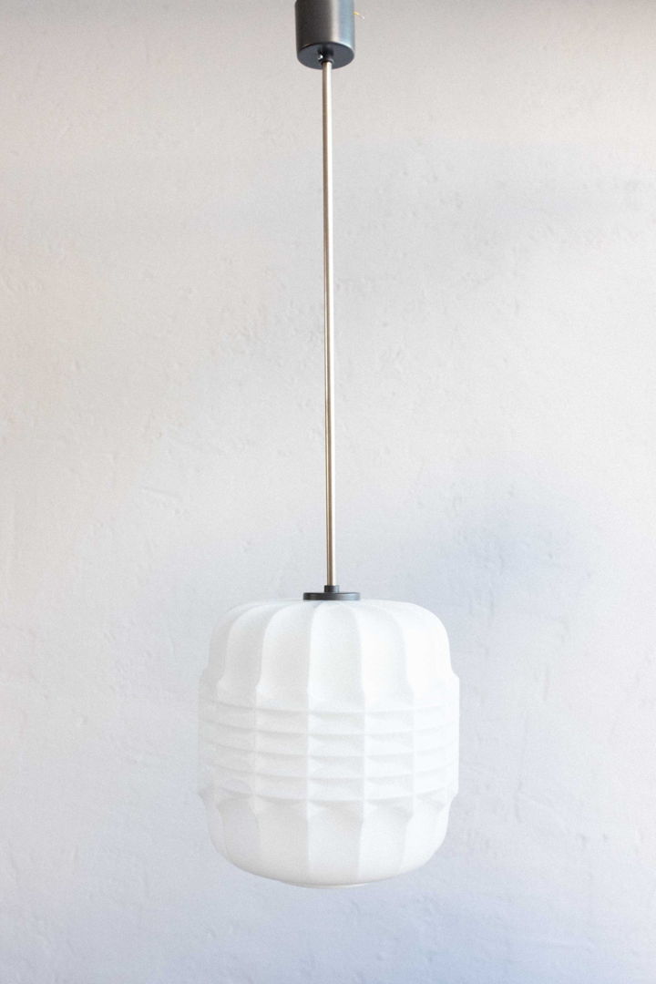 Milk Glass Pendant made by Osvětlovací Sklo Czechoslovakia, 1970s