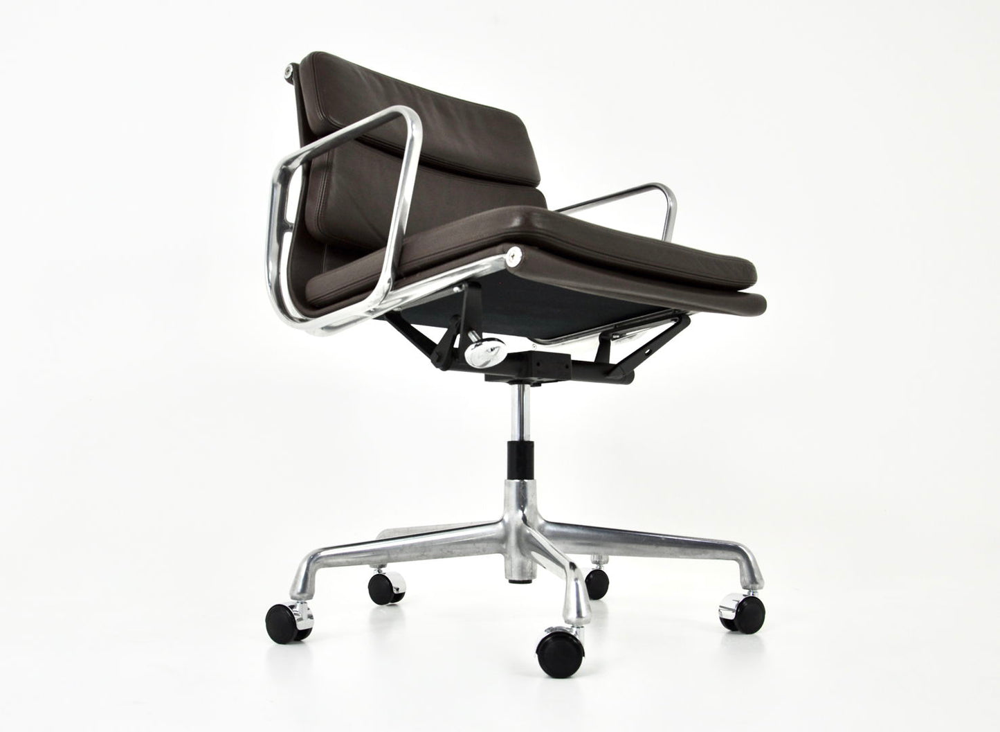 Brown Leather Soft Pad Chair by Charles & Ray Eames for Vitra, 1980s