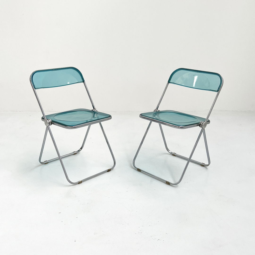 Blue Plia Chair by Giancarlo Piretti for Anonima Castelli, 1970s