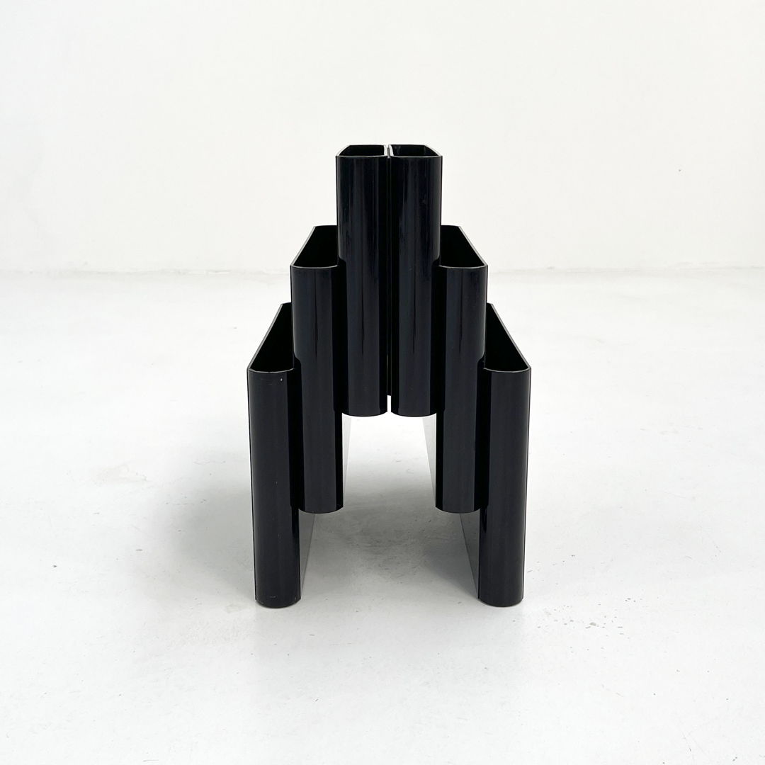 Black Magazine Rack by Giotto Stoppino for Kartell, 1970s