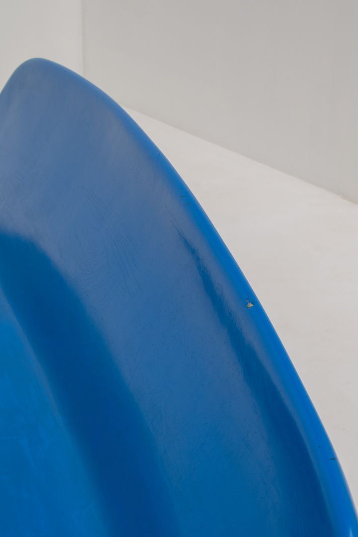 Blue Fiberglass Bench by Walter Papst for Wilkhahn, Germany, 1960s