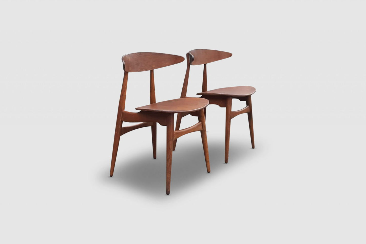 CH33 teak dining chair by Hans Wegner for Carl Hansen & Son 1950s, set of 2