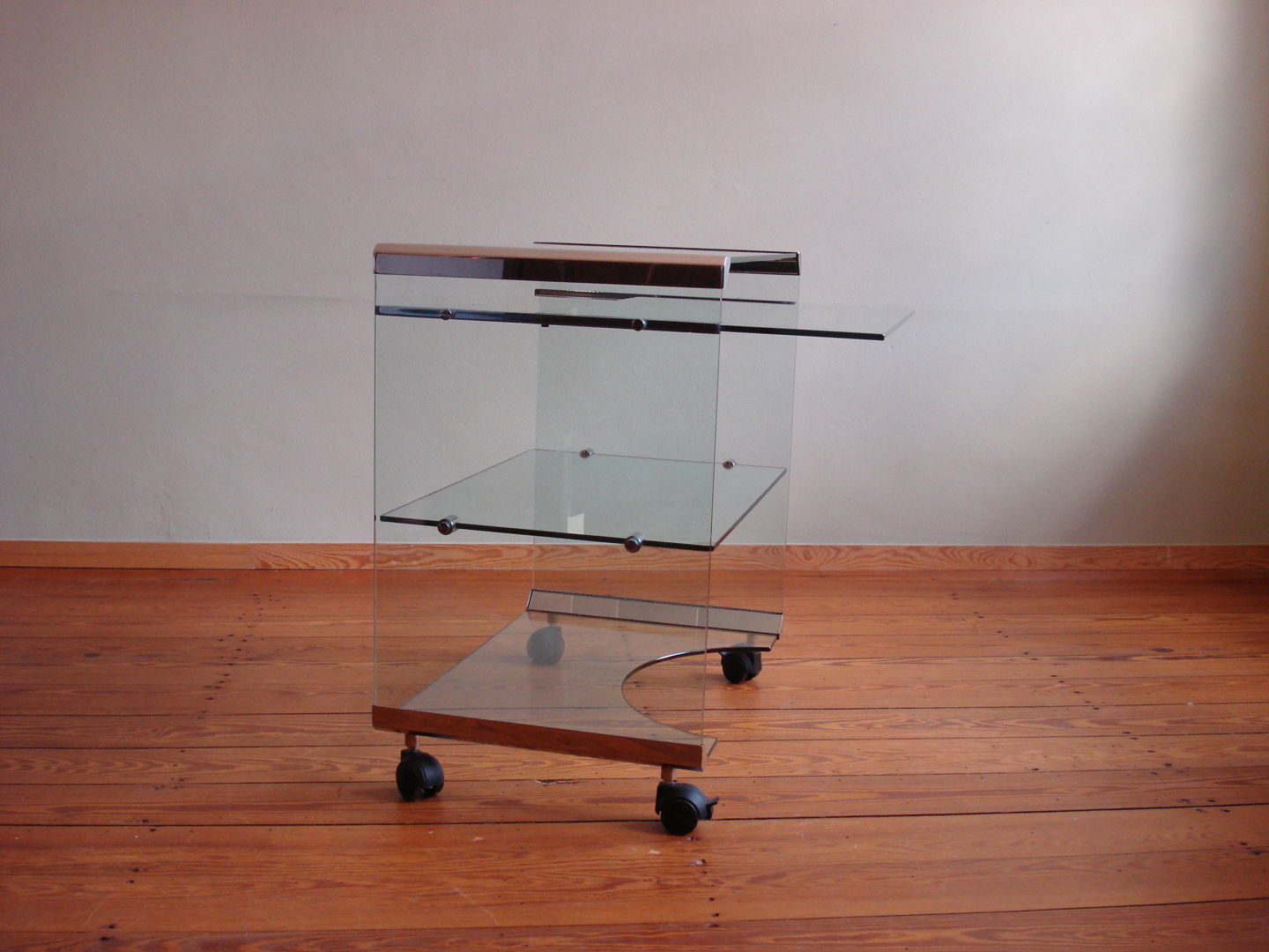 Glass Bar Cart or Serving Table by Gallotti & Radice