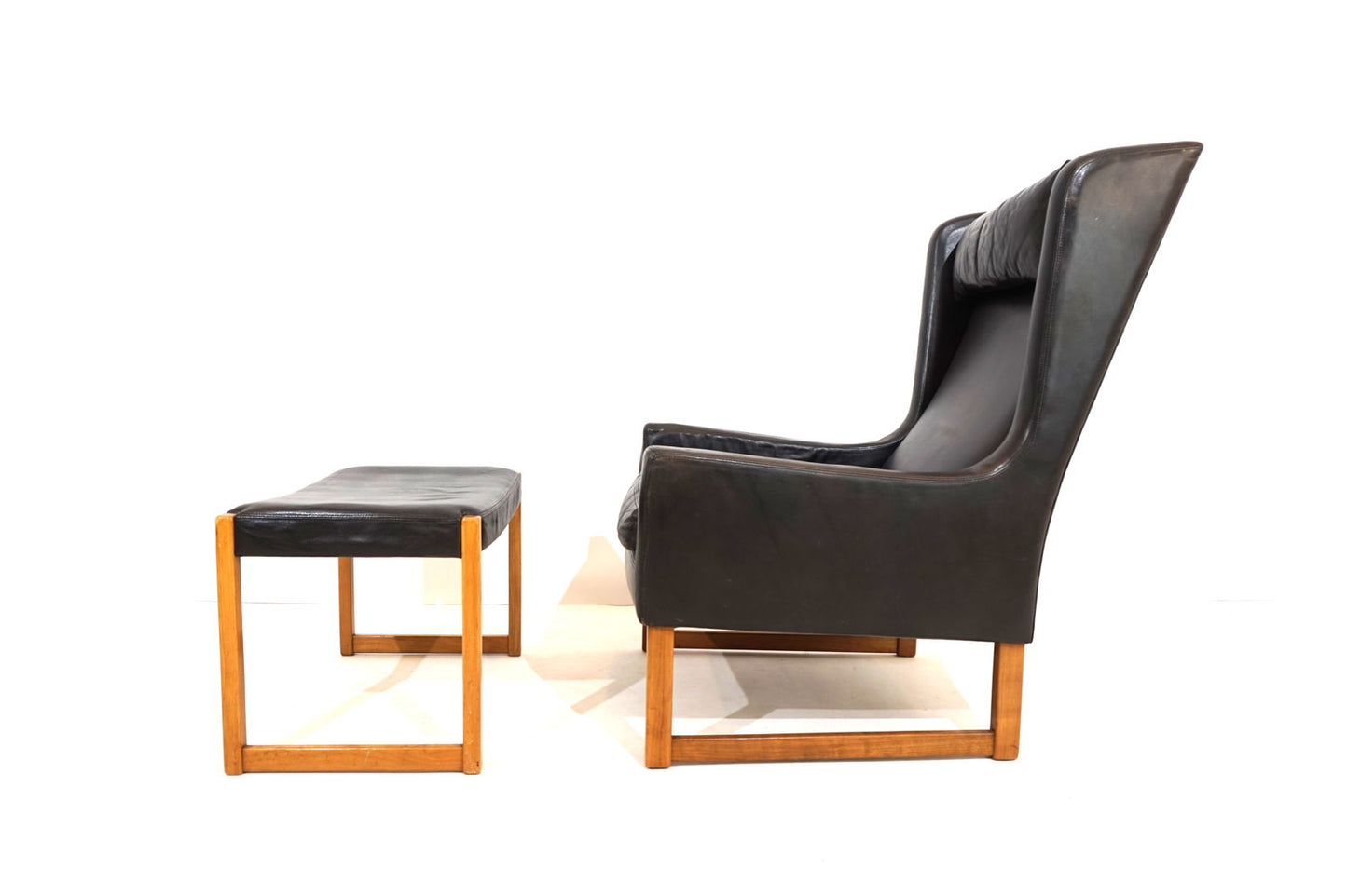 Kill International leather armchair with ottoman by Rudolf B. Glatzel