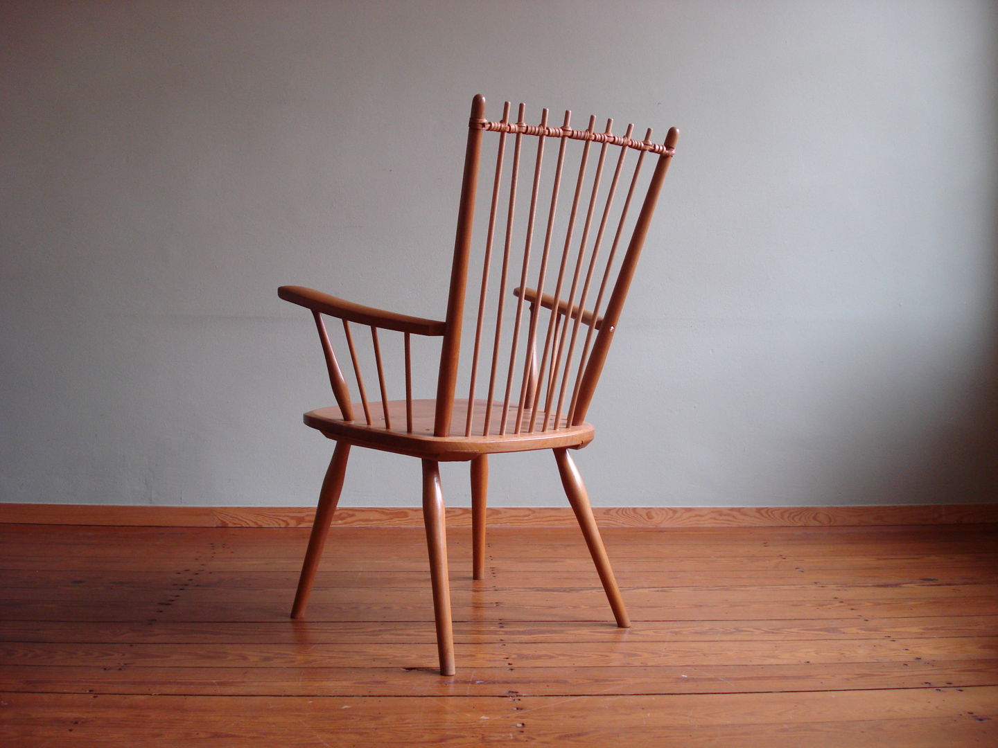 Vintage cherrywood armchair by Albert Haberer for Hermann Fleiner