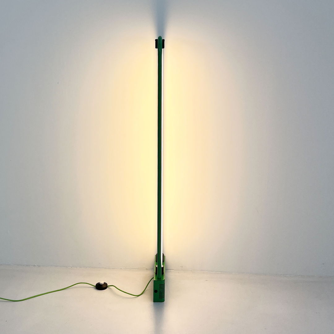 Green Neon Lamp by Gian N. Gigante for Zerbetto, 1980s