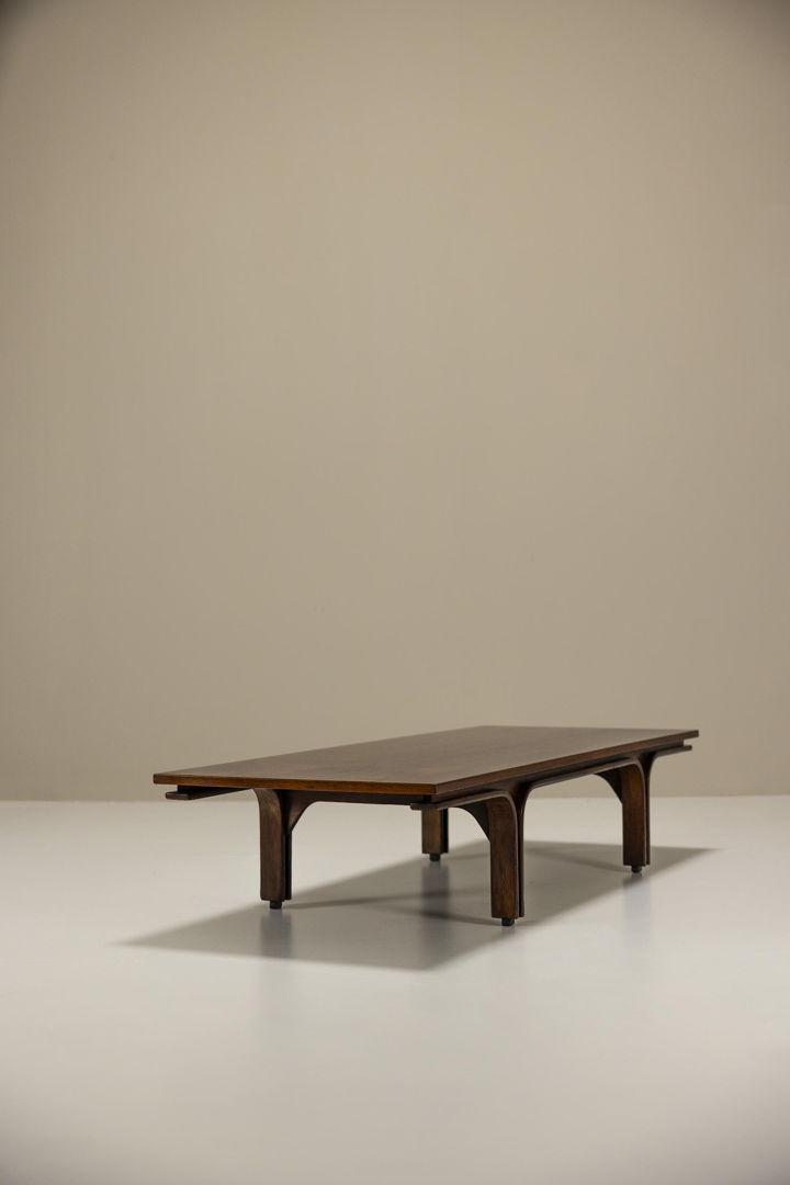 Coffee table in rosewood by Gianfranco Frattini for Bernini, Italy 1960s