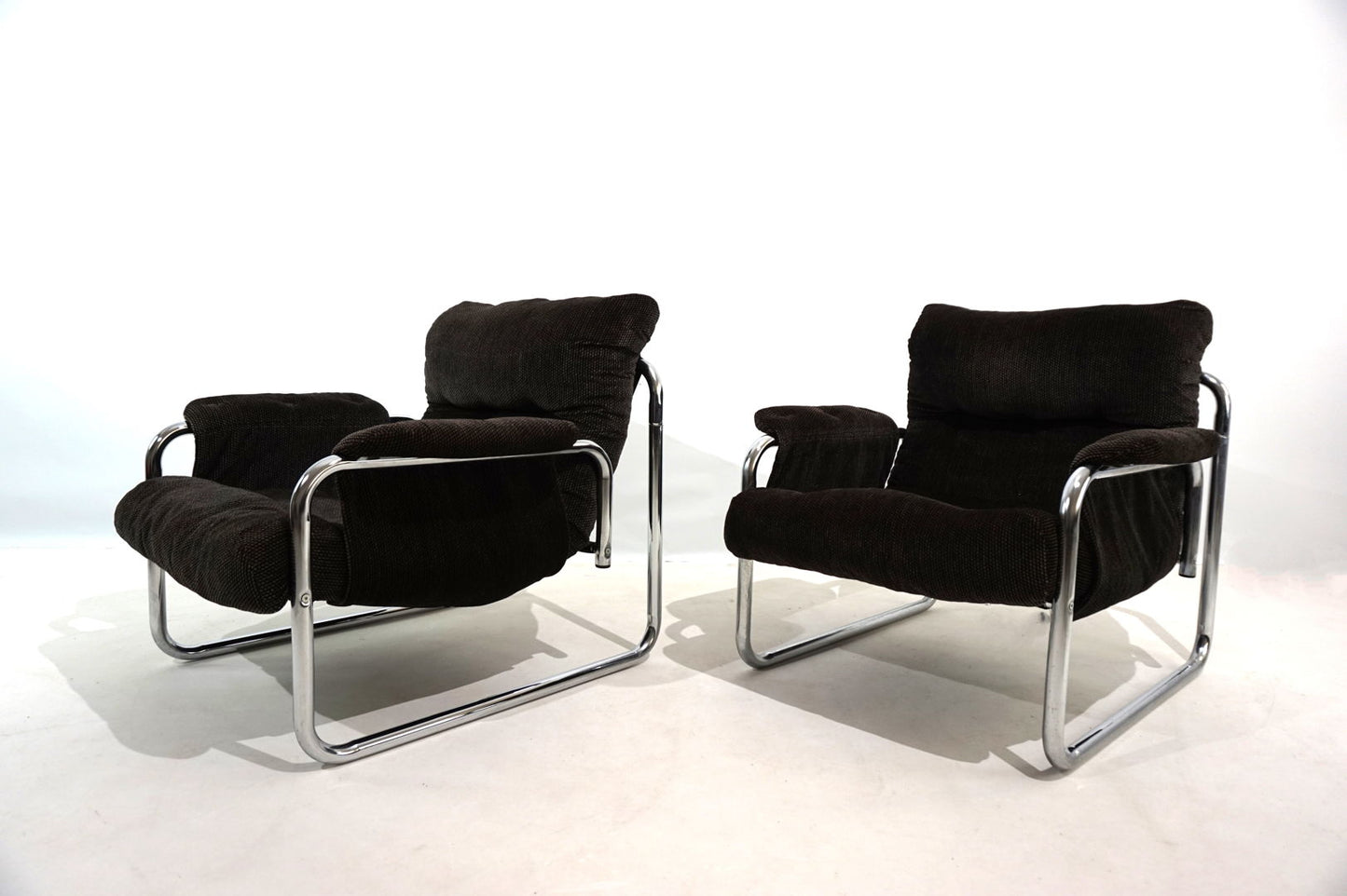 Set of 2 Herlag chrome cantilever lounge chairs by Johan Bertil Häggström