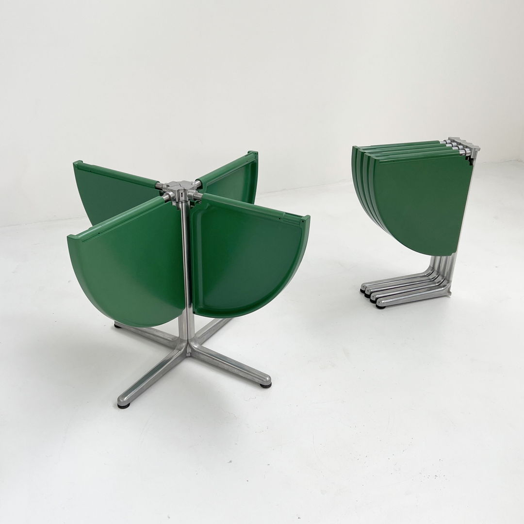 Green Plana Folding Table by Giancarlo Piretti for Anonima Castelli, 1970s