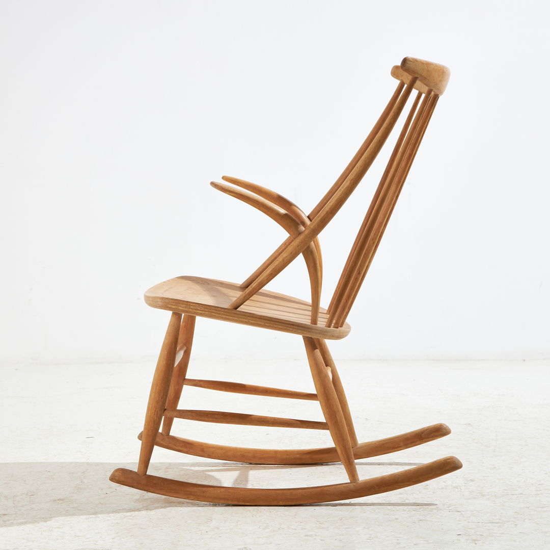 IW3 BEECH ROCKING CHAIR BY ILLUM WIKKELSØ FOR NIELS EILERSEN