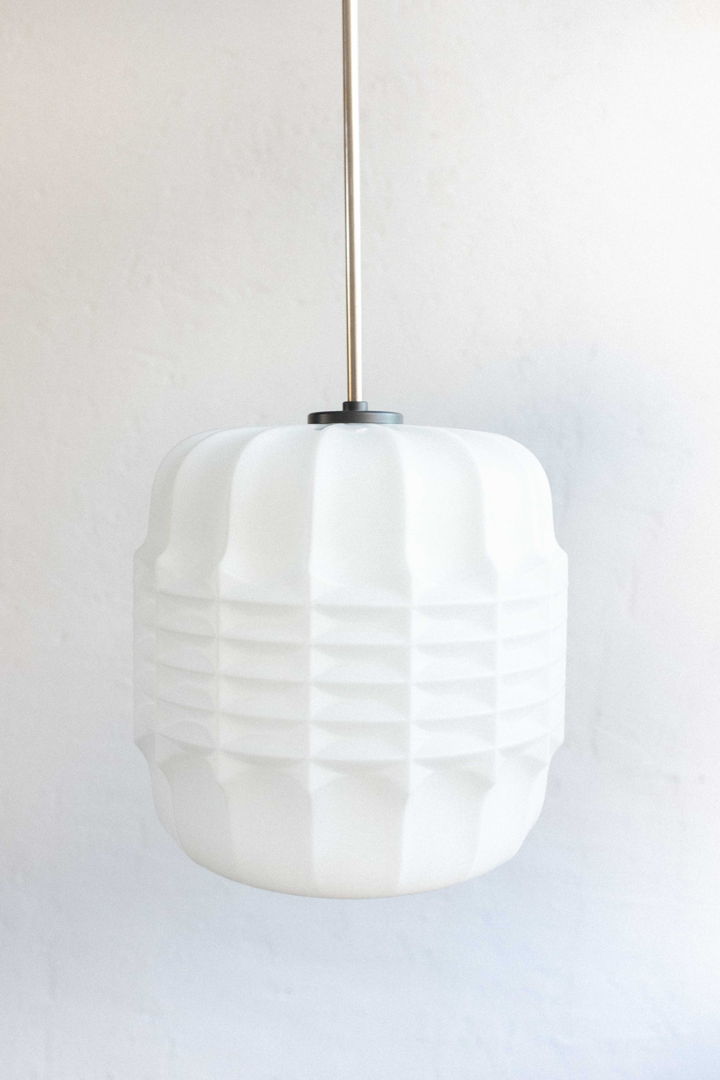 Milk Glass Pendant made by Osvětlovací Sklo Czechoslovakia, 1970s