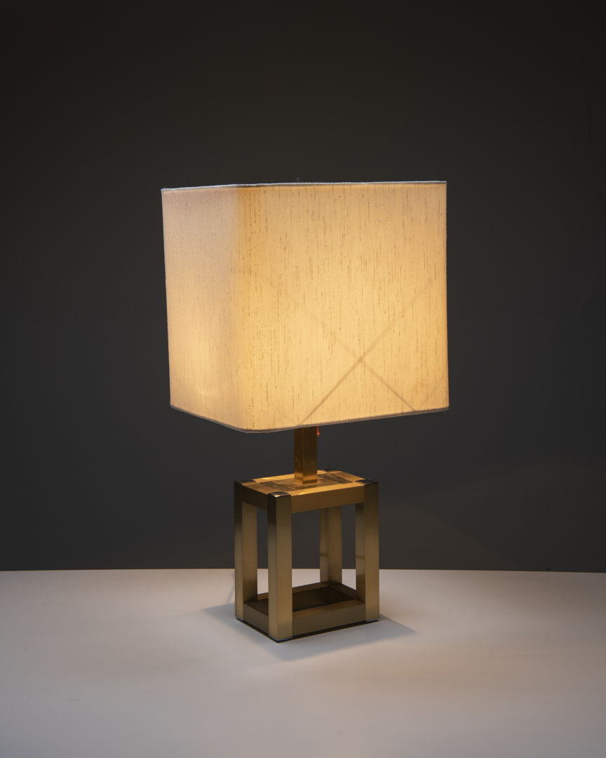 70s Table Lamp With Brass Base