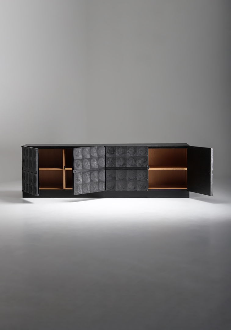 graphical sideboard designed by J. Batenburg for MI, Belgium 1970s