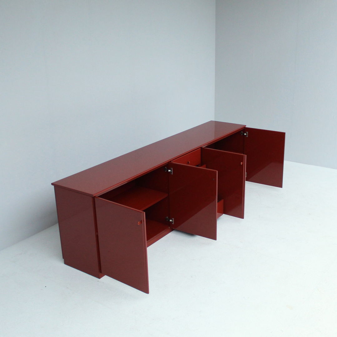 Red lacquered sideboard