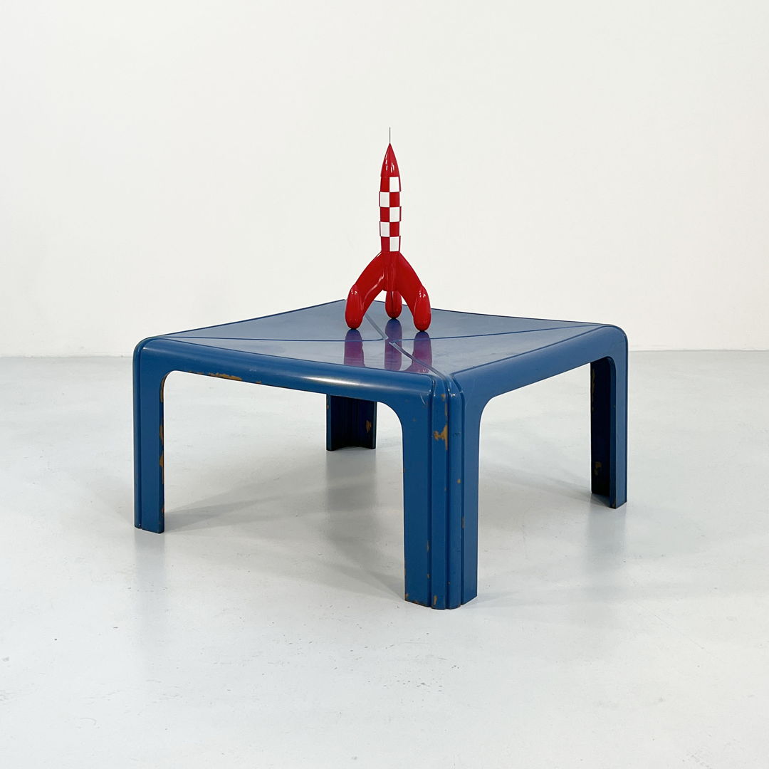 Blue Model 4894 Coffee Table by Gae Aulenti for Kartell, 1970s