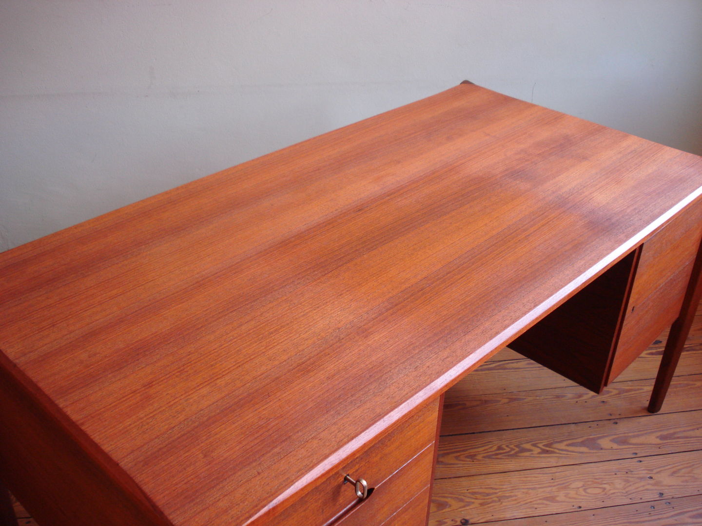 Vintage teak office desk from Wilhelm Renz