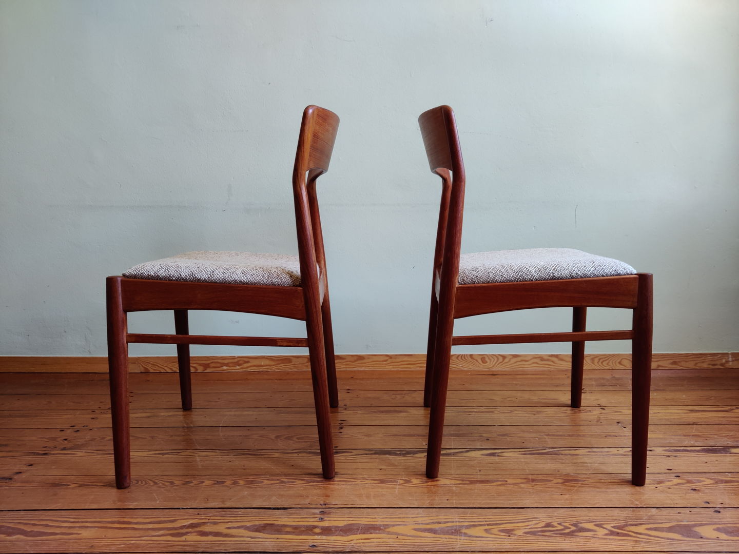 Vintage teak dining chairs by Henning Kjaernulf Korup Stolefabrik