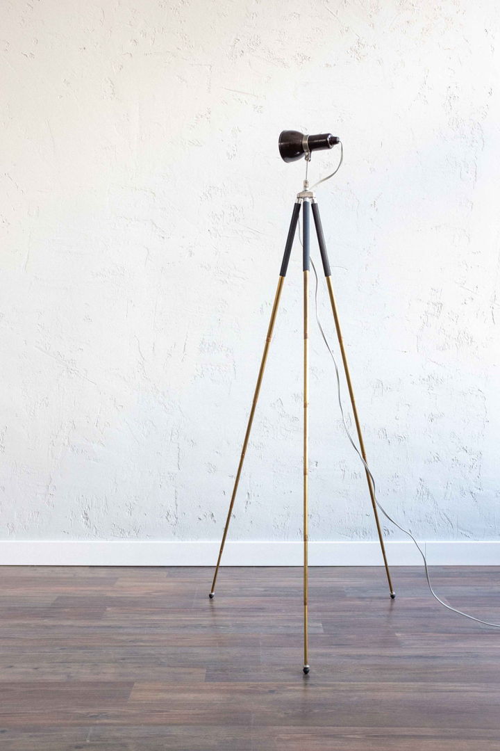 Vintage Czechoslovak Photo Tripod Bakelite Floor Lamp, 1960s