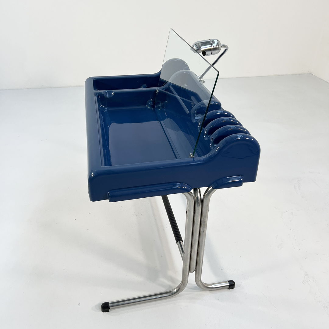 Blue Orix Desk by Vittorio Parigi & Nani Prina for Molteni, 1970s
