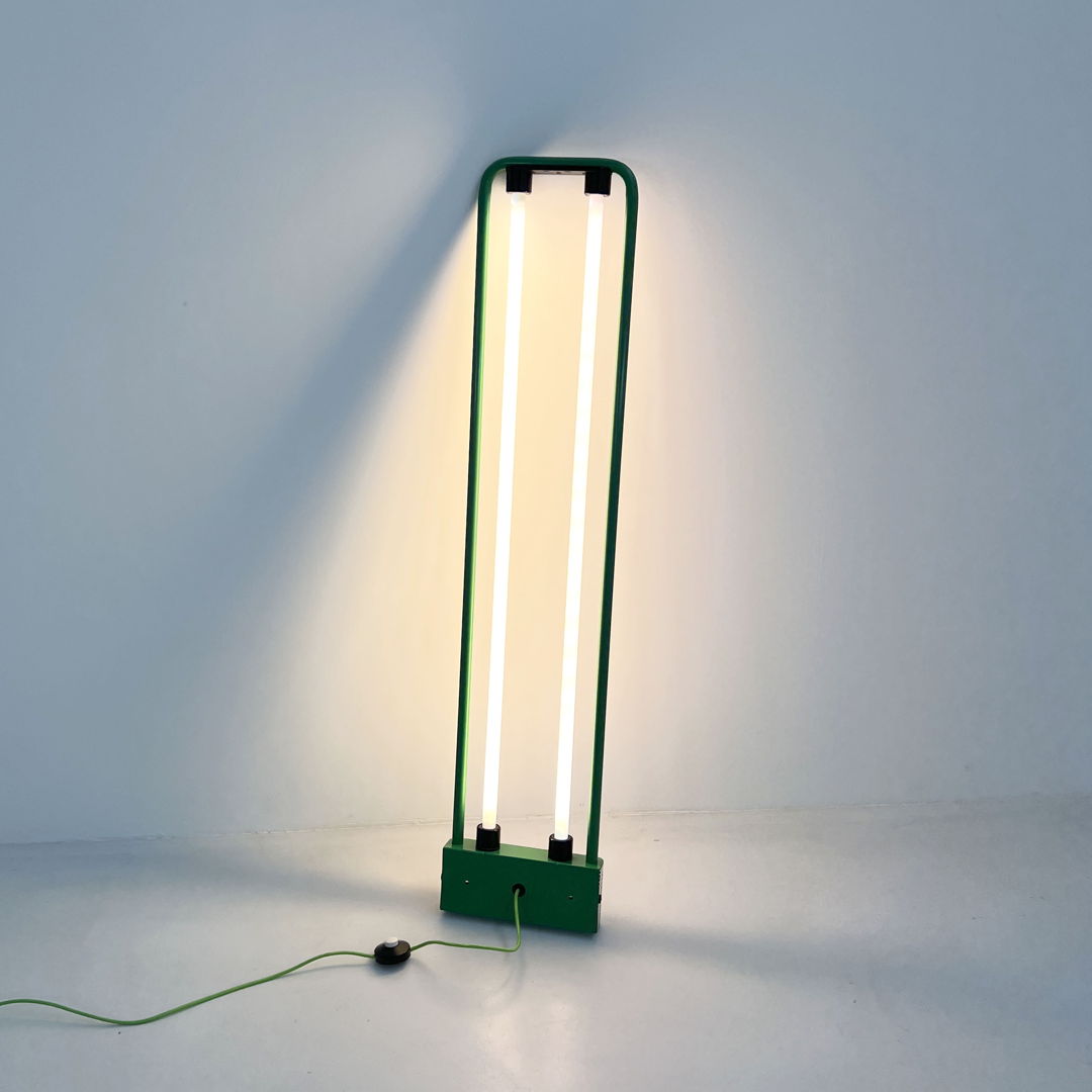 Green Neon Lamp by Gian N. Gigante for Zerbetto, 1980s