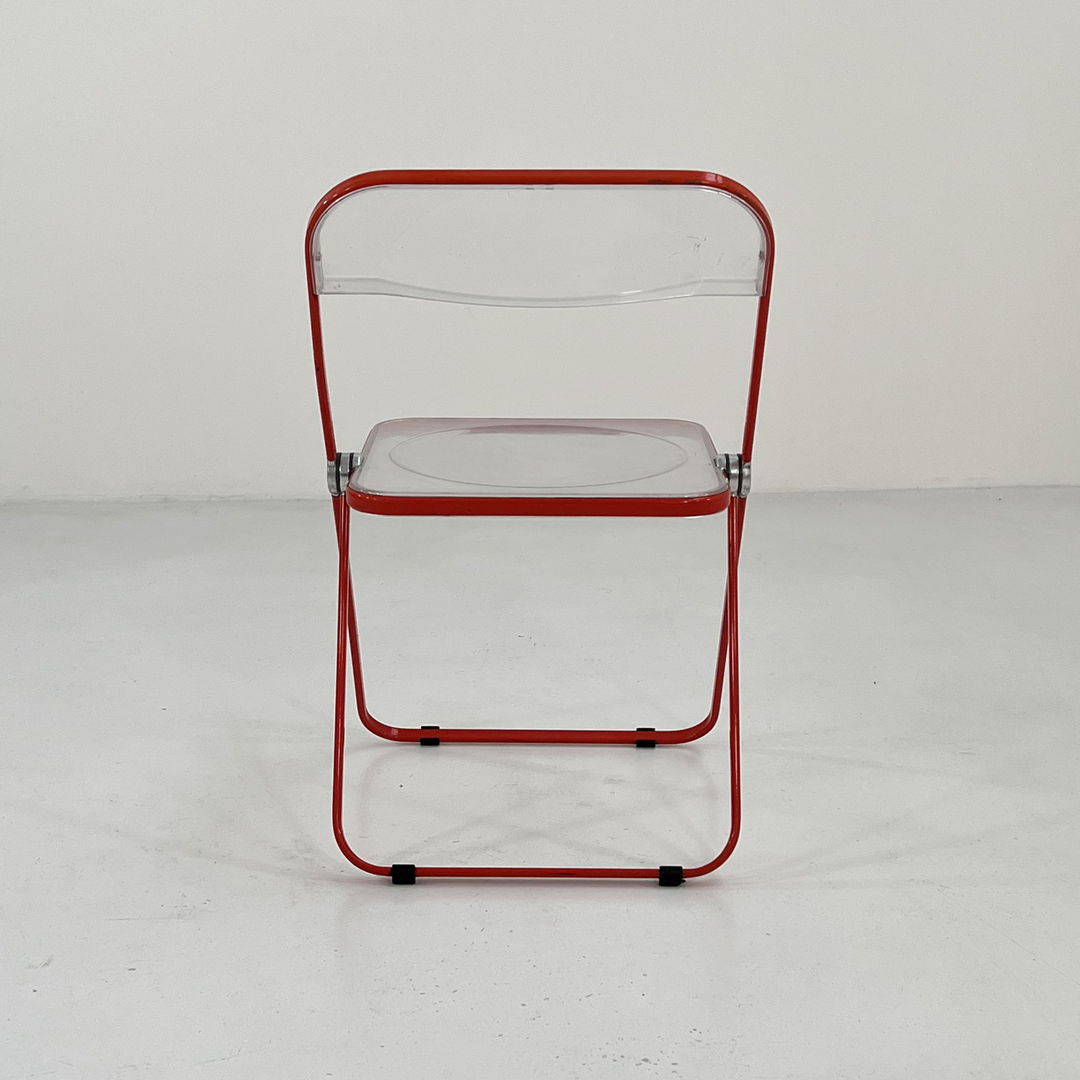 Coral Frame Plia Folding Chair by Giancarlo Piretti for Anonima Castelli, 1960s