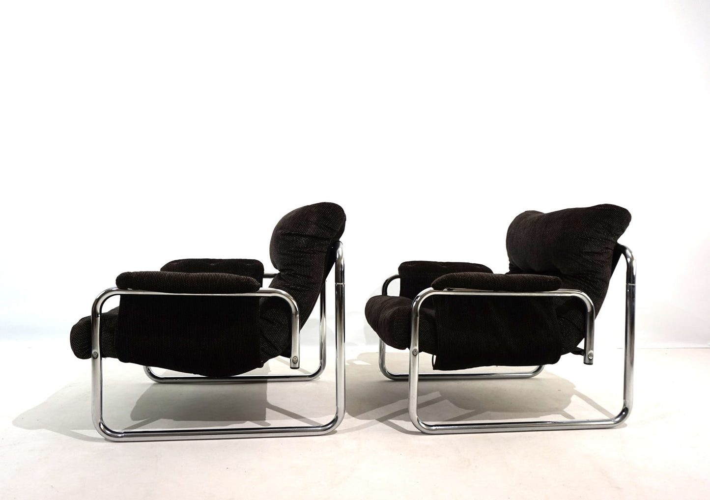 Set of 2 Herlag chrome cantilever lounge chairs by Johan Bertil Häggström