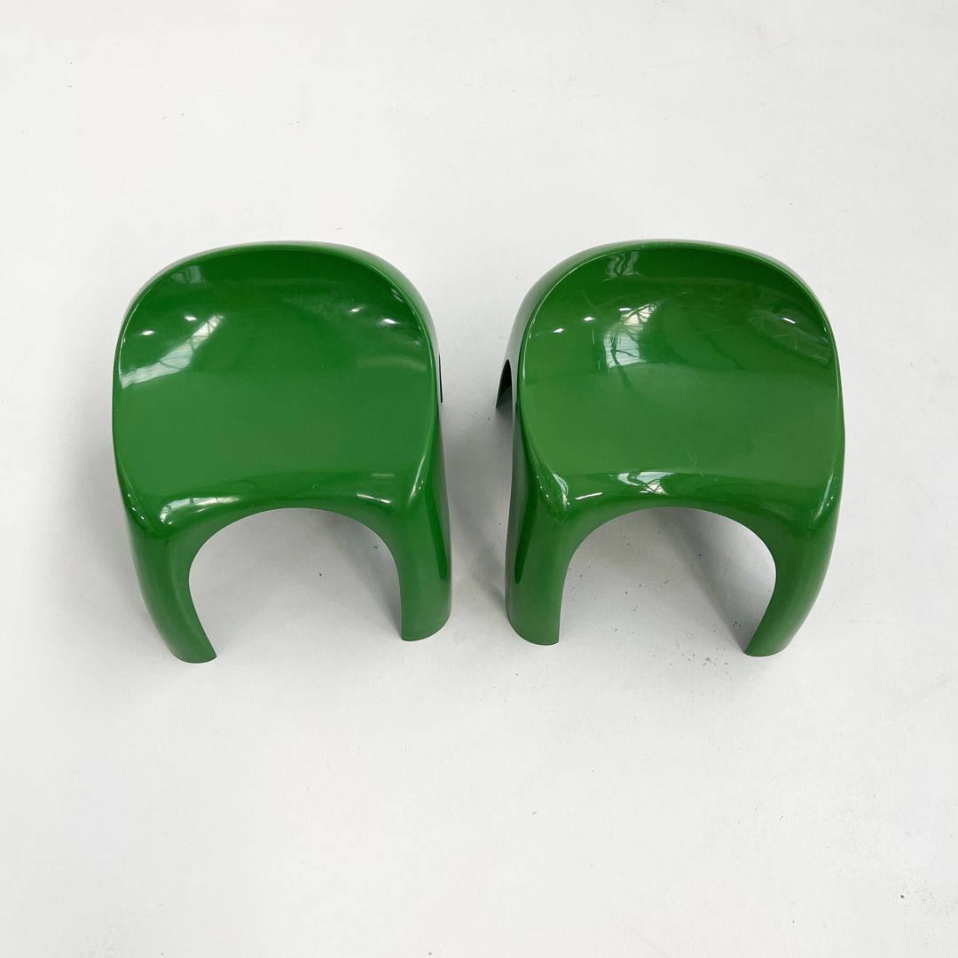 Pair of Green Efebo Stools by Stacy Dukes for Artemide, 1960s