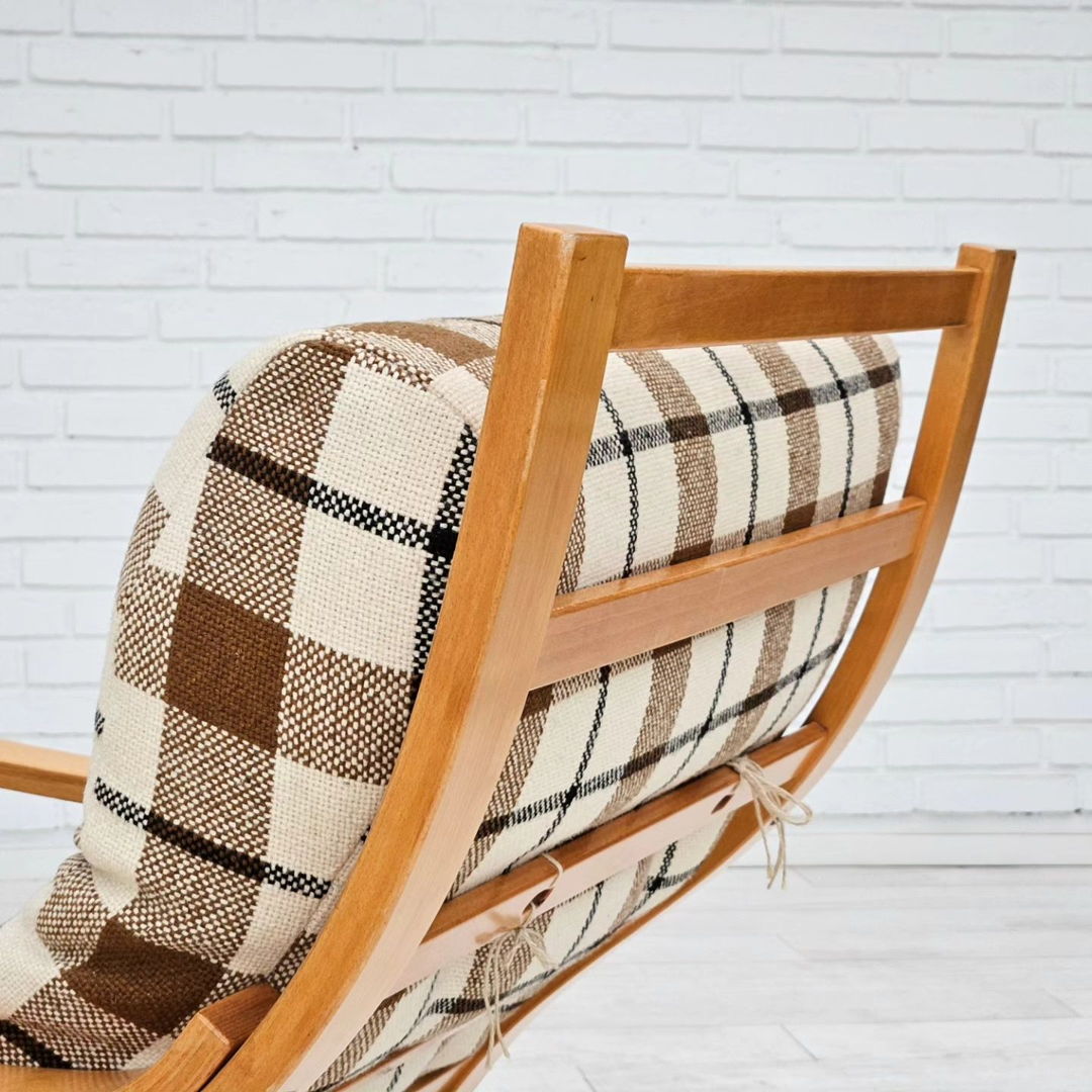 1970s, Danish design, par of two lounge chairs in furniture wool, original very good condition.