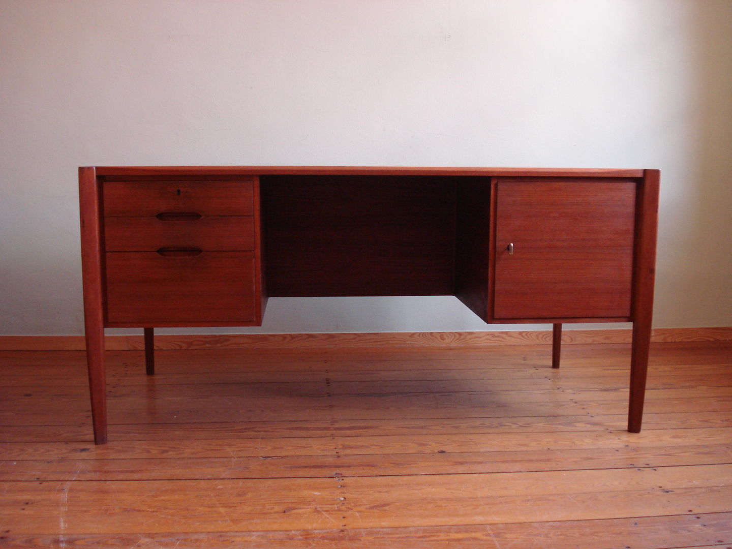 Vintage teak office desk from Wilhelm Renz