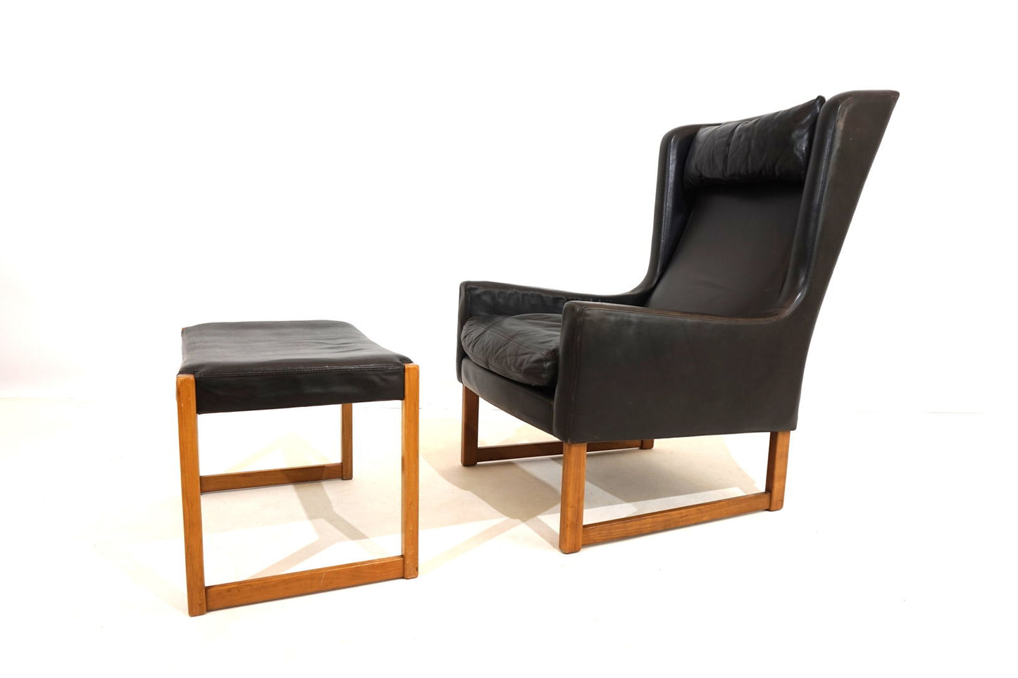 Kill International leather armchair with ottoman by Rudolf B. Glatzel