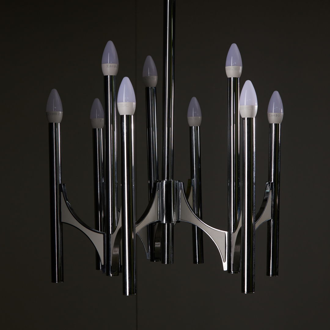 Gaetano Sciolari 9-Arm Chandelier, 1960s